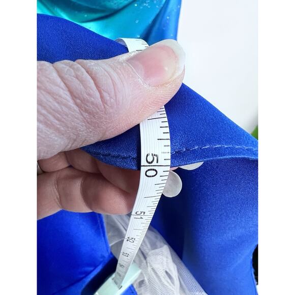 Vintage Y2K Dress Blue Ombre Fairy Hoco Prom Sparkle 7/8 Whimsigoth Formal Glam - Picture 12 of 15